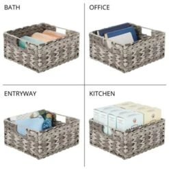 MDesign Woven Farmhouse Pantry Food Storage Bin Basket Box - 3 Pack - Gray Ombre -Target KitchenAid GUEST cd3bbe4d 074c 497f b2c9 f2a6688976ca