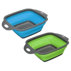 Unique Bargains Collapsible Colander Set Silicone Square Foldable Strainer Convenient Space Saving -Target KitchenAid GUEST ce02c82a 18e4 4f3d bf37 8050355e7142