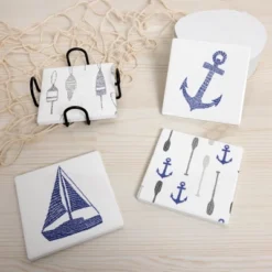 Pavilion Gift Company - Lake - 4" Ceramic Coasters (Set Of 4) - Trivets