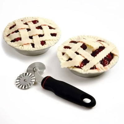 Norpro Grip-EZ 2in1 Stainless Steel Pastry Ravioli Fluted Wheel And Flat Cutter 5 Norpro Grip-EZ 2in1 Stainless Steel Pastry Ravioli Fluted Wheel And Flat Cutter - Image 3