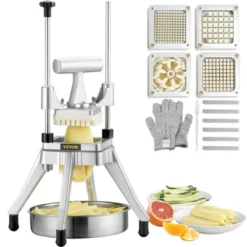 VEVOR Commercial Vegetable Fruit Chopper, Stainless Steel French Fry Cutter With 4 Blades 1/4" 3/8" 1/2", 6-wedge Slicer, Chopper Dicer With Tray 17 VEVOR Commercial Vegetable Fruit Chopper, Stainless Steel French Fry Cutter With 4 Blades 1/4" 3/8" 1/2", 6-wedge Slicer, Chopper Dicer With Tray -Target KitchenAid GUEST ceda05f9 99b8 448c b912 45933bc8013a