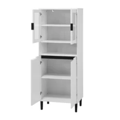 GlasFlength Kitchen Storage Farmhouse Kitchen Pantry Cabinet Freestanding Cupboard Accent Storage Cabinet For Kitchen, White, 23.62"*13.78"*63" -Target KitchenAid GUEST cee72102 604a 4659 9783 4f5c7f0b3d7a