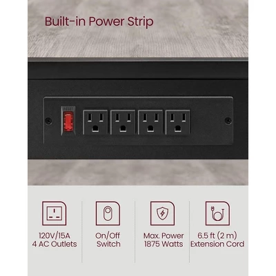 VASAGLE Bakers Rack With Charging Station, Coffee Bar Stand With Adjustable Storage Shelf, Grid Panel, 12 Hooks, Table For Microwave, Kitchen 6 VASAGLE Bakers Rack With Charging Station, Coffee Bar Stand With Adjustable Storage Shelf, Grid Panel, 12 Hooks, Table For Microwave, Kitchen - Image 4