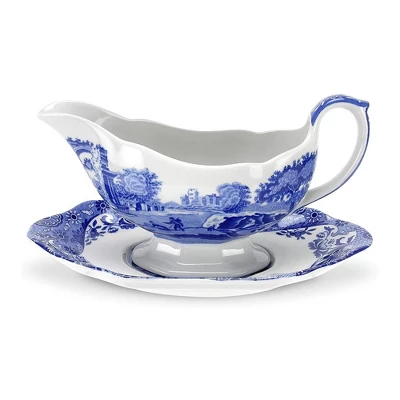 Spode Blue Italian 9 Oz Gravy Boat And Saucer, Earthenware Sauce Boat With Large Handle, Classic Countryside Design, Dishwasher & Microwave Safe 9 Spode Blue Italian 9 Oz Gravy Boat And Saucer, Earthenware Sauce Boat With Large Handle, Classic Countryside Design, Dishwasher & Microwave Safe - Image 7
