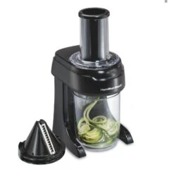Hamilton Beach 3-Cone Spiralizer - Black: Electric Veggie & Zucchini Spiralizer, Food Slicer, Dishwasher-Safe Parts