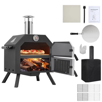 Outdoor Pizza Oven Wood Fired Pizza Oven Portable Patio Ovens Included Pizza Stone 10 Outdoor Pizza Oven Wood Fired Pizza Oven Portable Patio Ovens Included Pizza Stone - Image 8