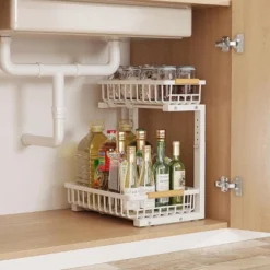 Boersma Adjustable Height 2-Tier Metal Drawer Organizer – Under Sink Storage Rack With Sliding Baskets For Kitchen, Bathroom, Pantry，Black -Target KitchenAid GUEST d06c4c72 e3c7 4fb6 8db8 b6395e9ed997