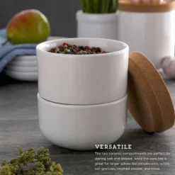 Kamenstein Ceramic And Cork Salt & Pepper Cellar White: Kitchen Storage Organizer, Spot Clean, 5" Height -Target KitchenAid GUEST d08470d0 2538 4e1d 8dcf 04b6f63a44c8