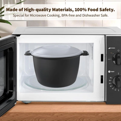 Itopfox Professional Large Microwave Cookware, Rice Cooker & Steamer For Vegetables, Safe Mixing & Serving Bowls, Food Storage Container, BPA Free 4 Itopfox Professional Large Microwave Cookware, Rice Cooker & Steamer For Vegetables, Safe Mixing & Serving Bowls, Food Storage Container, BPA Free - Image 2
