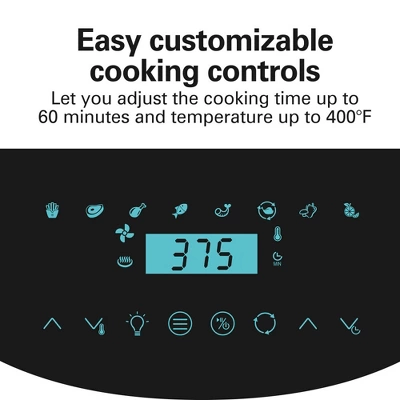 Hamilton Beach Digital Air Fryer Oven With Rotisserie 11.6 Quart/11 Liter Capacity 35073: 1700W, Hand Wash, Black 5 Hamilton Beach Digital Air Fryer Oven With Rotisserie 11.6 Quart/11 Liter Capacity 35073: 1700W, Hand Wash, Black - Image 3