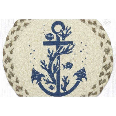 Earth Rugs Anchor Printed Round Jute Trivet – 10" Nautical Coastal Design, Heat-Resistant Table Protector 3 Earth Rugs Anchor Printed Round Jute Trivet – 10" Nautical Coastal Design, Heat-Resistant Table Protector
