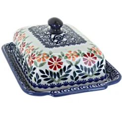 Blue Rose Polish Pottery M080 Manufaktura Large Butter Dish -Target KitchenAid GUEST d153cd17 3832 4866 b84b ceb4c93c4723