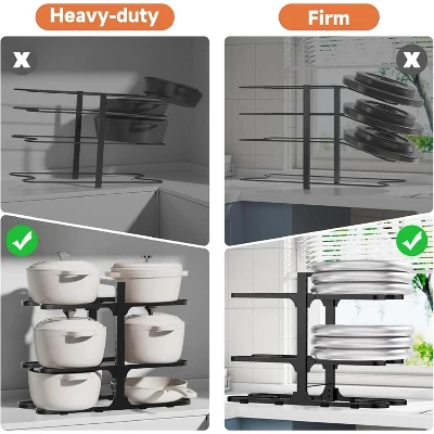 6-Tier Pots And Pans Organizer Under Cabinet, 15.75" Height Heavy Duty Pot And Pan Organizer Kitchen Cabinet Organization And Storage For Cookware 7 6-Tier Pots And Pans Organizer Under Cabinet, 15.75" Height Heavy Duty Pot And Pan Organizer Kitchen Cabinet Organization And Storage For Cookware - Image 5