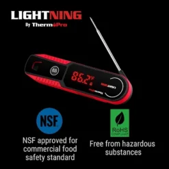 ThermoPro Lightning 1-Second Professional-Grade Meat Thermometer, Motion Sensor And Ambidextrous Rotating Display Food Thermometer