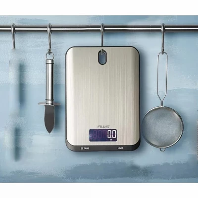 American Weigh Scales Culinarian Series High Precision Stainless Steel Digital Back-lit LCD Display Kitchen Scale 22LB Capacity 4 American Weigh Scales Culinarian Series High Precision Stainless Steel Digital Back-lit LCD Display Kitchen Scale 22LB Capacity - Image 2