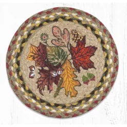Earth Rugs Autumn Leaves Cotton Round Trivet – Farmhouse Seasonal Décor 10"x10" -Target KitchenAid GUEST d1ab6dfd 6f9a 4072 8349 b973f3a7e9f0