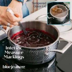 Blue Jean Chef 9-Piece Stainless Steel Cookware Set, Hammered Finish -Target KitchenAid GUEST d2030f13 006d 4e43 8826 3dac67bd0f8a