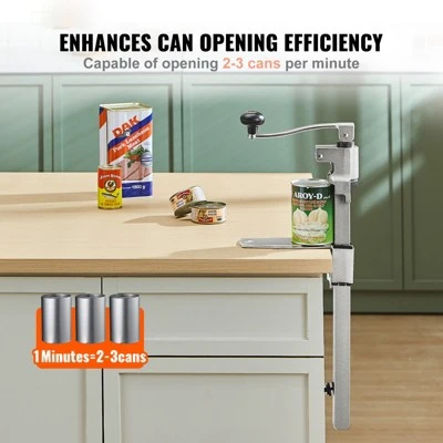 VEVOR Manual Can Opener, Sturdy Tabletop Can Opener For Big Cans, Durable With Stand, Height-Adjustable Professional Jar Opener 4 VEVOR Manual Can Opener, Sturdy Tabletop Can Opener For Big Cans, Durable With Stand, Height-Adjustable Professional Jar Opener - Image 2