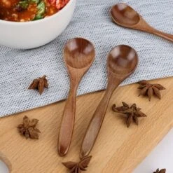 Unique Bargains Wooden Natural Grain Home Kitchen Soup Oil Salt Sugar Dining Spoons 5.5" Length Brown 6 Pcs -Target KitchenAid GUEST d2573201 a875 4a2b 906a 2e1a8cda44f6