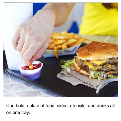 Unique Bargains PP Plastic Reusable Rectangle Serving Tray 4 Pcs 5 Unique Bargains PP Plastic Reusable Rectangle Serving Tray 4 Pcs - Image 3