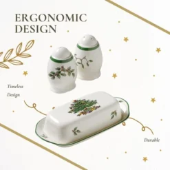 Spode Christmas Tree 3-Piece Hostess Set - Butter Dish With Lid, Salt Shaker, Pepper Shaker - Dishwasher Safe Collectible Gift Set -Target KitchenAid GUEST d28d8e88 208a 4cfe 8229 c546b76caa97