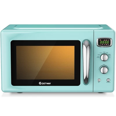 Costway 0.9Cu.ft. Retro Countertop Compact Microwave Oven 900W 8 Cooking Settings BlackGreenWhite 12 Costway 0.9Cu.ft. Retro Countertop Compact Microwave Oven 900W 8 Cooking Settings BlackGreenWhite - Image 10