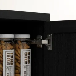 Yukimo 63" Cinnamon Black Wood Grain Kitchen Pantry, Freestanding Cabinet With 2 Adjustable Shelves, Elegant Handles, Anti-Tipping Safety Feature -Target KitchenAid GUEST d2bed0f1 831a 4e7c ab8a 1aa21407d131