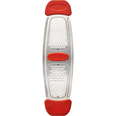 Rachael Ray Stainless Steel Multi-Grater With Silicone Handles, Red 3 Rachael Ray Stainless Steel Multi-Grater With Silicone Handles, Red