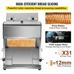 VEVOR Commercial Toast Bread Slicer, 12mm Thickness Electric Bread Cutting Machine, 31PCS Commercial Bakery Bread Slicer, Silver 13 VEVOR Commercial Toast Bread Slicer, 12mm Thickness Electric Bread Cutting Machine, 31PCS Commercial Bakery Bread Slicer, Silver -Target KitchenAid GUEST d3352521 3228 42c7 9584 b704ac5939b3