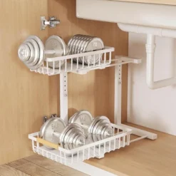 Boersma Adjustable Height 2-Tier Metal Drawer Organizer – Under Sink Storage Rack With Sliding Baskets For Kitchen, Bathroom, Pantry，Black -Target KitchenAid GUEST d422e994 5524 41cf b99b f1fa983d825d