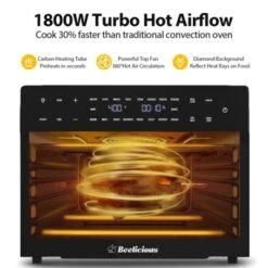 32QT Air Fryer Toaster Oven Combo, 19-in-1 Convection Oven With Rotisserie & Dehydrator, Fits 13" Pizza, 6 Accessories, 1800W, Black -Target KitchenAid GUEST d4350ad5 a413 453a 8552 b3962de78a78