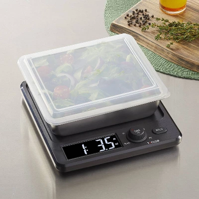 Taylor 22lb Stainless Steel Digital Kitchen Food Scale With Container Black/Gray: Oversized Display, 22lb Capacity 10 Taylor 22lb Stainless Steel Digital Kitchen Food Scale With Container Black/Gray: Oversized Display, 22lb Capacity - Image 8