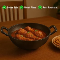 Amber Sports Cast Iron Deep Kadai Wok With Dual Handles, Heavy-Duty Cooking Pot For Deep Frying, Induction, Grill & Open Flame Compatible -Target KitchenAid GUEST d4e25412 7d22 4a6b 82c1 131d383e6087