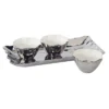 Certified International 4pc Silver Coast Tray And Condiment Bowl Set