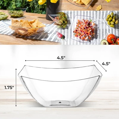 Posh Setting Square Fancy Clear Serving Bowl - 8 Oz. - 4 Pack 5 Posh Setting Square Fancy Clear Serving Bowl - 8 Oz. - 4 Pack - Image 3