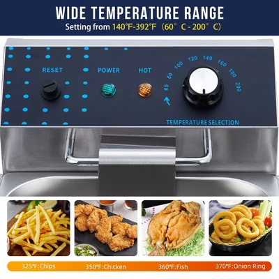 WhizMax Electric Deep Fryer Stainless Steel With Basket, 8L/8.45QT Countertop Fryers, 1600W Single Tank Electric Fryer 6 WhizMax Electric Deep Fryer Stainless Steel With Basket, 8L/8.45QT Countertop Fryers, 1600W Single Tank Electric Fryer - Image 4