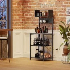 Kitchen Bakers Rack With Power Outlet, Microwave Stand, 4 Tiers Coffee Bar Station, Kitchen Storage Shelf W/Hooks, Rack For Spices, Pots Pans -Target KitchenAid GUEST d5de34d2 ed56 46af bb3e b7d9e704b9a7