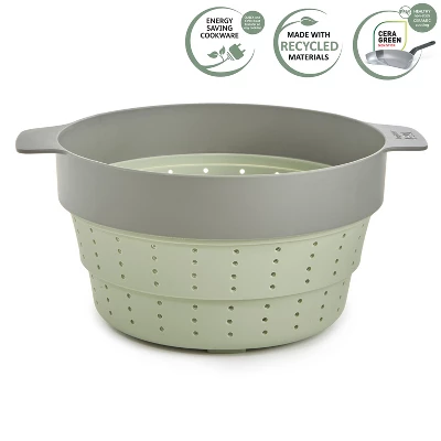 BergHOFF Balance Non-stick Silicone Collapsible Steamer Basket & Strainer 10", Recycled Material, Sage 6 BergHOFF Balance Non-stick Silicone Collapsible Steamer Basket & Strainer 10", Recycled Material, Sage - Image 4