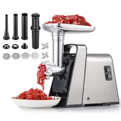 3000W Meat Grinder, Grind 3 Lbs/min,Heavy-Duty Multipurpose Stainless Steel Meat Mincer With 2 Blades & 4 Grinding Plates,3 Sausage Tubes & Kibbe Kit -Target KitchenAid GUEST d6378f55 def7 4e56 8a63 993618109532