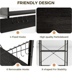 Kitchen Bakers Rack With Power Outlet, Microwave Stand, 4 Tiers Coffee Bar Station, Kitchen Storage Shelf W/Hooks, Rack For Spices, Pots Pans -Target KitchenAid GUEST d646cad4 5f4d 4929 bbb4 b83602ce874a