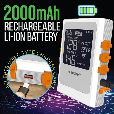 NutriChef NCWIRBBQ007 WiFi Smart BBQ Grill Thermometer With Digital Display 4 NutriChef NCWIRBBQ007 WiFi Smart BBQ Grill Thermometer With Digital Display - Image 2