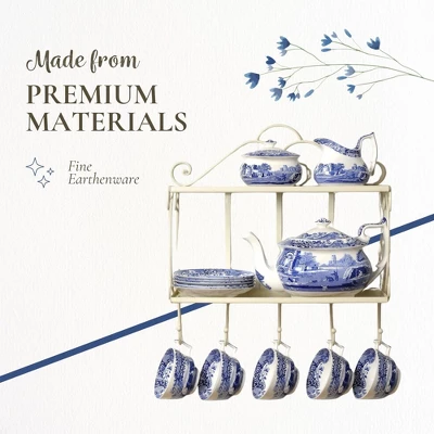 Spode Blue Italian 9 Oz Gravy Boat And Saucer, Earthenware Sauce Boat With Large Handle, Classic Countryside Design, Dishwasher & Microwave Safe 5 Spode Blue Italian 9 Oz Gravy Boat And Saucer, Earthenware Sauce Boat With Large Handle, Classic Countryside Design, Dishwasher & Microwave Safe - Image 3