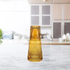 Elle Decor Bedside Water Carafe With Tumbler Set, Vintage Design Pitcher And Matching Drinking Glass Doubles As Lid, 33-Ounce -Target KitchenAid GUEST d6ec3848 8d7f 4a5b a38b 87eb6fa39936