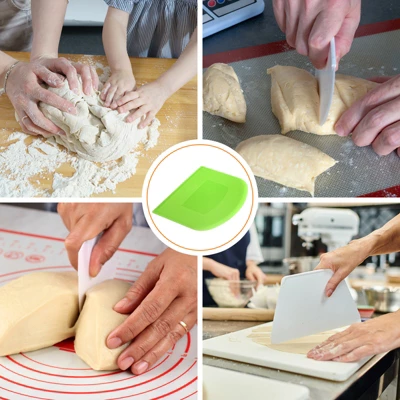 Unique Bargains Kitchen Flexible Plastic Baking Cake Scraper Dough Cutter 4.65x3.7 Inch 5 Unique Bargains Kitchen Flexible Plastic Baking Cake Scraper Dough Cutter 4.65x3.7 Inch - Image 3