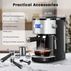 Kismile 20 Bar Espresso Machine Semi-Automatic, Professional Coffee Maker With Milk Frother Steam Wand & 45OZ Removable Water Tank -Target KitchenAid GUEST d75ab170 3f9a 42ec 9f35 61aa845f98cc