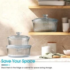 Itopfox Round Glass Casserole Dish With Lid, Borosilicate Oven Safe Bakeware For Cooking, Baking & Serving -Target KitchenAid GUEST d773eca7 12e0 4ce1 bf65 c63f3a722b63