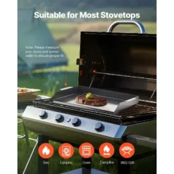 VEVOR Carbon Steel Griddle, 22x16 Inch Universal Flat Top Rectangular Plate, Gas Grill Griddle For BBQ Grill, Teppanyaki, Black -Target KitchenAid GUEST d7870750 dc64 4060 a4bc af69382aa597