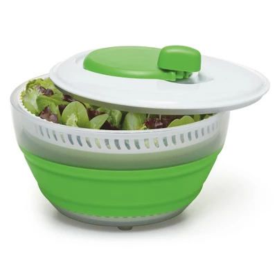 Prepworks Collapsible 3qt Salad Spinner: Dishwasher-Safe, Nonslip Base, Adjustable Handle, Green Lettuce Spinner 3 Prepworks Collapsible 3qt Salad Spinner: Dishwasher-Safe, Nonslip Base, Adjustable Handle, Green Lettuce Spinner
