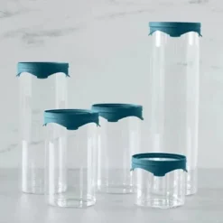 10-Piece Borosilicate Glass Food Storage Set With Airtight Flip-N-Snap Lids ¨C 5 Containers