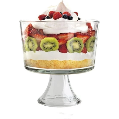 Anchor Hocking Presence Large Glass Footed Trifle Dessert Bowl With Clear Stand 4 Anchor Hocking Presence Large Glass Footed Trifle Dessert Bowl With Clear Stand - Image 2